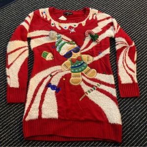 NWT Women’s Small Gingerbread Man Candy Sunglasses Ugly Xmas Christmas Sweater